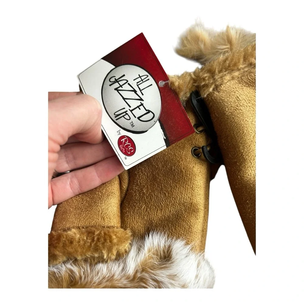 RCS gifts All Jazzed Up caramel faux fur texting gloves NEW